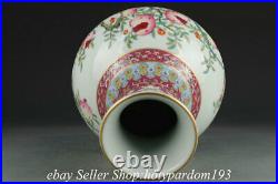 10.2 Qianlong Marked Chinese Famille rose porcelain pomegranate Bottle Vase