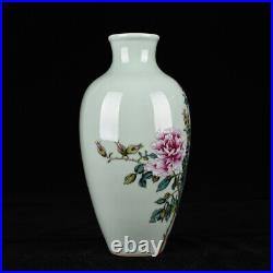 10 Antique Qing dynasty Porcelain qianlong mark famille rose flowers bird vase