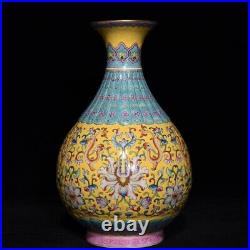 10 Antique dynasty Porcelain qianlong mark pair famille rose flowers plant vase