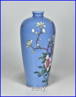 10 China Old Qing dynasty Porcelain Qianlong mark famille rose flower bird vase