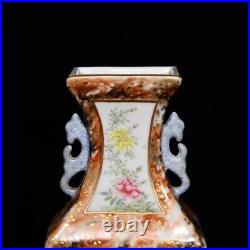 10 Old Antique Porcelain Qing dynasty qianlong mark famille rose landscape Vase