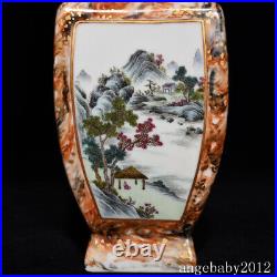 10 Old Chinese Porcelain Qing dynasty qianlong mark famille rose landscape Vase