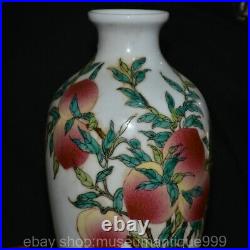 10 Qianlong Marked Chinese Famille rose Porcelain Peach Vase Bottle