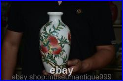 10 Qianlong Marked Chinese Famille rose Porcelain Peach Vase Bottle