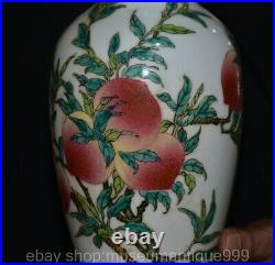 10 Qianlong Marked Chinese Famille rose Porcelain Peach Vase Bottle