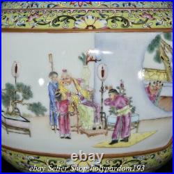 11.4 Qing Qianlong Chinese Famille rose Porcelain Flower Figure story Vase