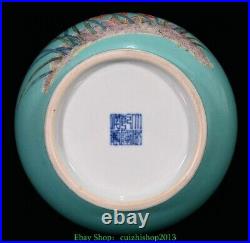 11.4'' Rare Old Qing Qianlong Famille Rose Porcelain Pattern Flower Bottle Vase