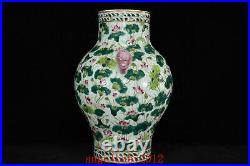 11 Chinese Porcelain qing dynasty qianlong famille rose gilt Lotus flower Vase