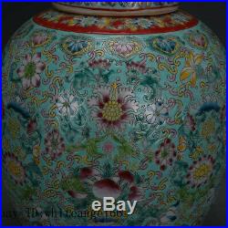 11 Chinese antique Porcelain Qing qianlong mark famille rose flower Tea Caddy