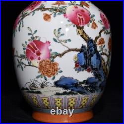 12.2 China Porcelain Qing dynasty qianlong mark famille rose pomegranate Vase