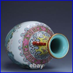 12.2 Old China porcelain Qing dynasty qianlong mark famille rose baby play vase