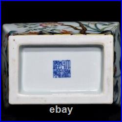 12.4 Chinese Porcelain Qing dynasty qianlong mark famille rose flower bird Vase