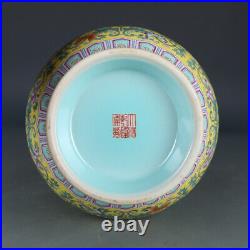 12.5 Old China porcelain qing dynasty qianlong mark famille rose beast ear vase