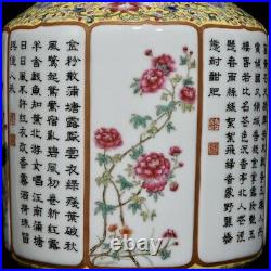12.6 Chinese Porcelain Qing dynasty qianlong mark famille rose peony lotus Vase