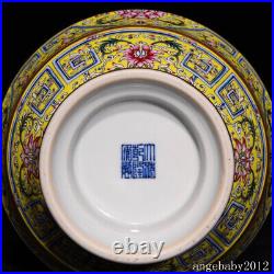 12.8 Chinese Old Porcelain Qing dynasty qianlong mark famille rose flower Vase