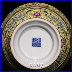 12.8 Old Antique Porcelain Qing dynasty qianlong mark famille rose flower Vase