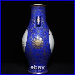 12.9 Chinese Porcelain Qing dynasty qianlong mark famille rose flower bird Vase