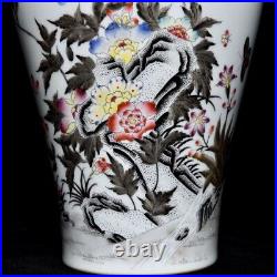 12 A pair Chinese Porcelain qing dynasty qianlong mark famille rose flower Vase