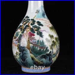 12 Chinese Old Porcelain qing dynasty qianlong mark famille rose landscape Vase