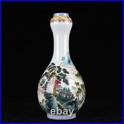 12 Chinese Old Porcelain qing dynasty qianlong mark famille rose landscape Vase
