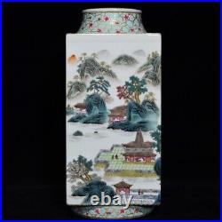 12 Old Chinese Porcelain Qing dynasty qianlong mark famille rose landscape Vase