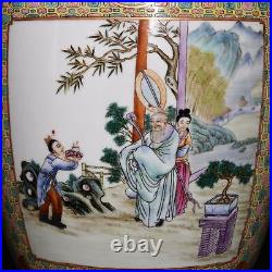 13.4 China Porcelain Qing dynasty qianlong mark famille rose elderly woman Vase
