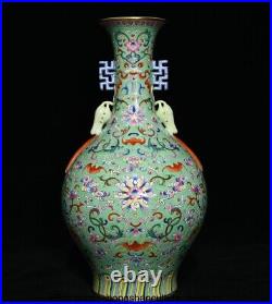 13.4 Qianlong Marked China Famile Rose Porcelain Dynasty Flower Bottle Vase