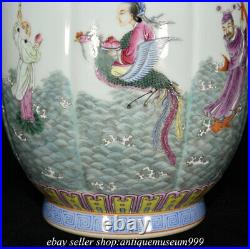 13.6 Qing Qianlong Chinese Famille rose Porcelain Eight Immortals Bottle Vase