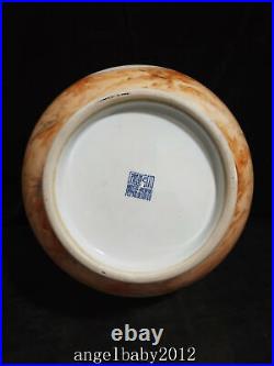 14.6 A pair Antique Porcelain Qing dynasty qianlong mark famille rose deer Vase