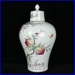 14.6 Antique dynasty Porcelain qianlong mark famille rose flowers Peaches vase