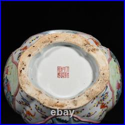 14.6 Chinese Porcelain Qing dynasty qianlong mark famille rose maid crane Vase
