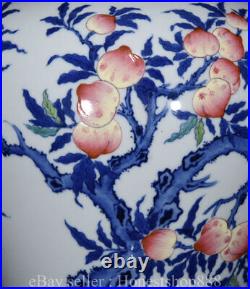 14.8 Qianlong Marked China Famille Rose Porcelain Dynasty Peach Bottle Vase