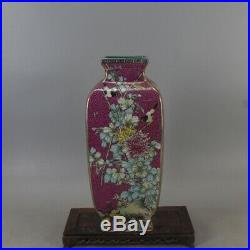 14 China old antique Porcelain qing qianlong mark famille rose flower vase