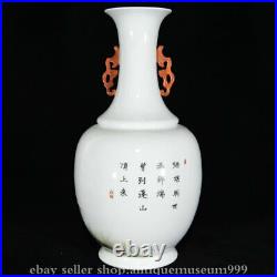 14 Old Chinese Qianlong Marked Famile Rose Porcelain Arhat Luohan Vase Bottle