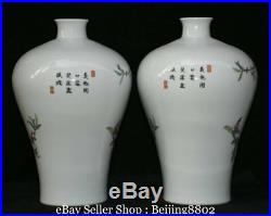 14 Qianlong Marked China Famille Rose Porcelain Dynasty Fruit Tree Bottle Vase