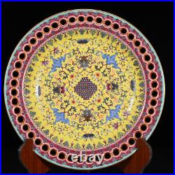 15.1 Antique Porcelain qing dynasty qianlong mark famille rose lotus bat Plate