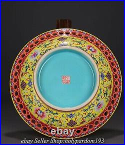 15.2 Qianlong Marked Chinese Famille rose Porcelain Flower Round Tray Plate