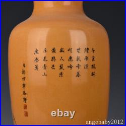 15.3 Antique Porcelain qing dynasty qianlong mark famille rose double deer Vase