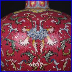 15.3 Old Chinese Porcelain qing dynasty qianlong mark famille rose flower Vase