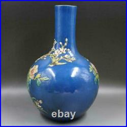 15.4Chinese antique Porcelain qing qianlong famille rose Flowers and birds vase