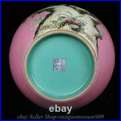 15.6 Qianlong Marked China Qing Famile Rose Porcelain Flower Birds Bottle Vase