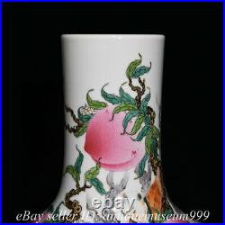 15.6 Qianlong Marked Chinese Famille rose Porcelain Figure Peach Vase Bottle