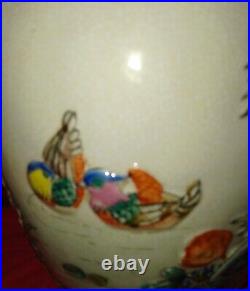 15.7 Qianlong Qing Dynasty Chinese Famile Rose Porcelain Flower Birds Vase Rare