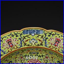 16.3 China Old Porcelain Qing dynasty qianlong famille rose lotus flower Plate