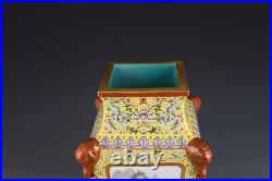16.5Old dynasty Porcelain qianlong mark famille rose landscape flower bird vase