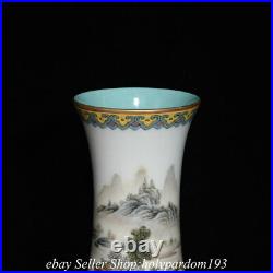 16.6 Qianlong Chinese Famille rose Porcelain Mountain Tree Water Bottle Vase