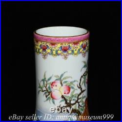 16.6 Qianlong Marked Chinese Famille rose Porcelain Monkey Peach Vase Bottle