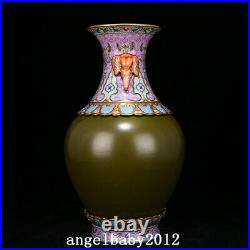 16.9 China Porcelain qing dynasty qianlong mark famille rose children play Vase