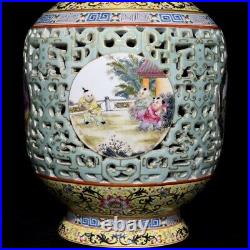 16 Old dynasty Porcelain qianlong mark famille rose Hollow out infant play vase