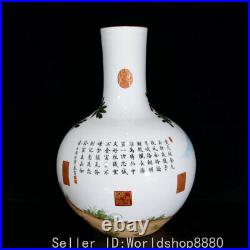 16 Qianlong Marked Chinese famille Porcelain poetry dog celestial sphere Bottle